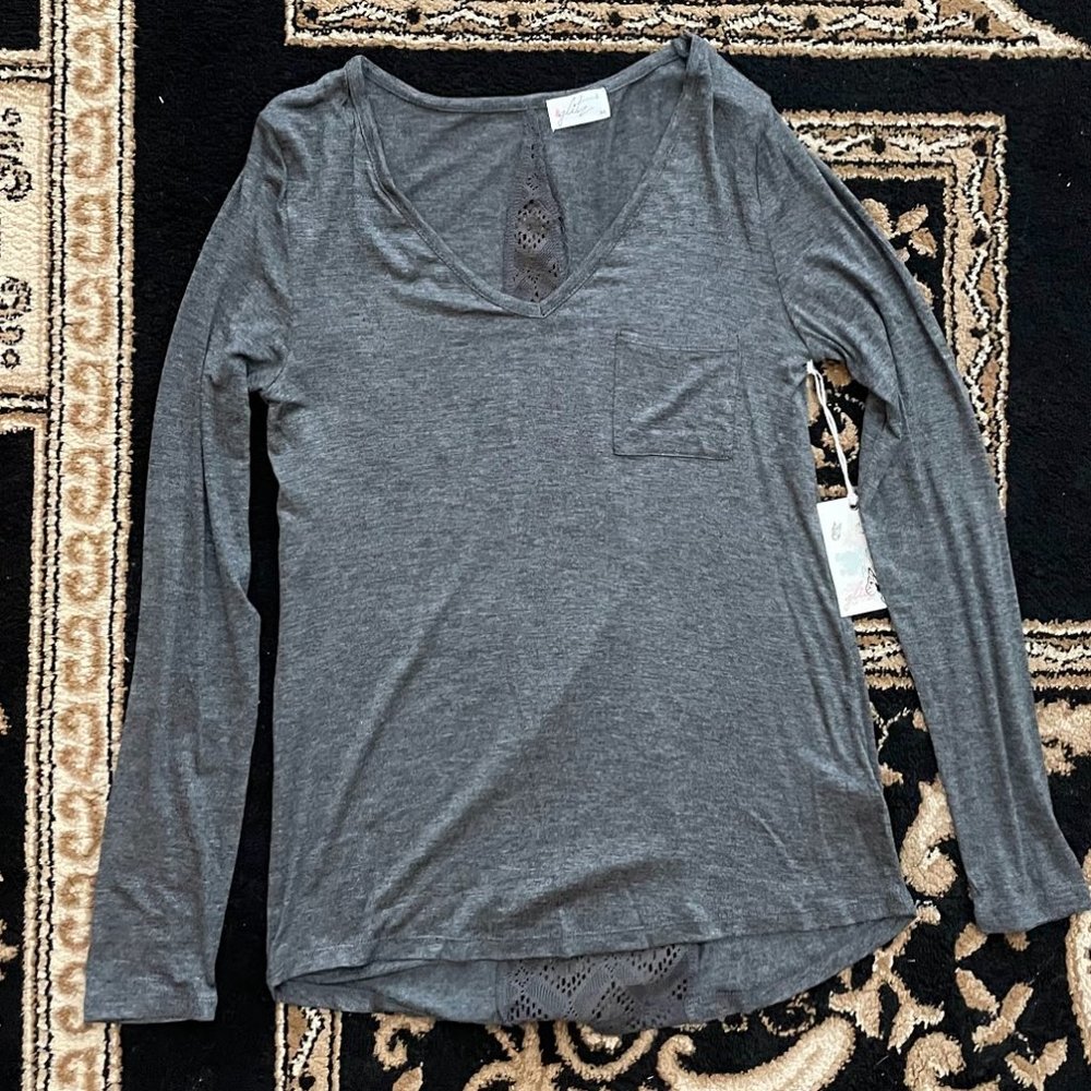 Grey Glitz Lace Top - Medium NWT